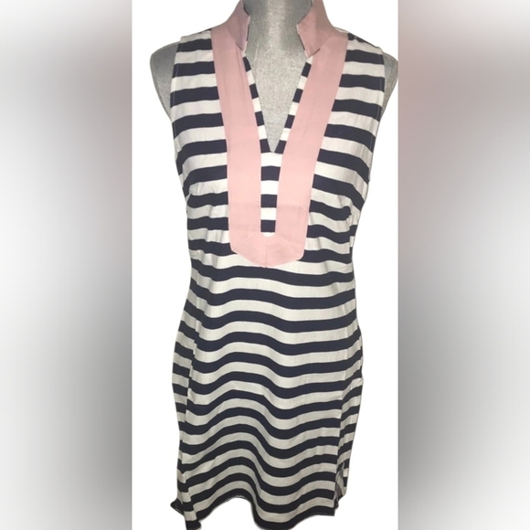 Sail to Sable Dresses & Skirts - Tuckernuck Sail To Sable Striped Sleeveless Top with Pink Accent Small 20 PTP